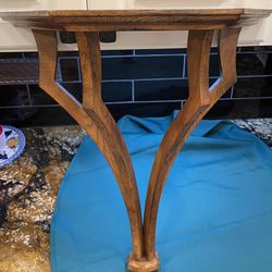 Vintage Solid Oak Wood Wall Mounted Display Shelf