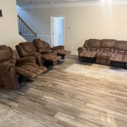 Large Sofa, Love Seat, Chair All Recline