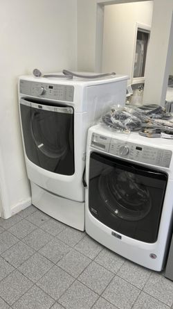 Maytag Front Load Washer & Electric Dryer Set – Stackable, White