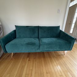 Velvet Fabric Comfy Couch