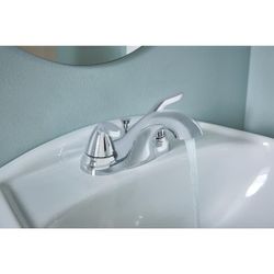 MOEN Adler 4 in. Centerset 2-Handle Low-Arc Bathroom Faucet in Chrome 84603