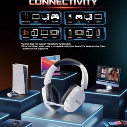 I 🆕 In 📦 Wireless Gaming Headset for PS5,PC,PS4-Enjoy Dual2.4G&Bluetooth,Deep EQ Audio,Noise-Canceling Mic,5️⃣0️⃣H Battery Life,Foldable Lightweight