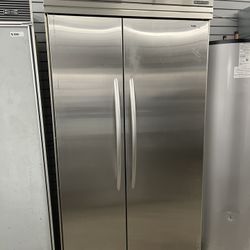 Kitchen Aid 42” Built In Refrigerator In Stainless Steel Used