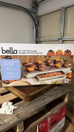Bella 12x22 Extra Large Griddle with Warming Tray