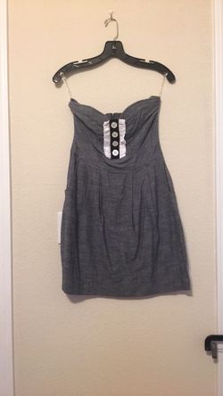 Strapless dress above the knees