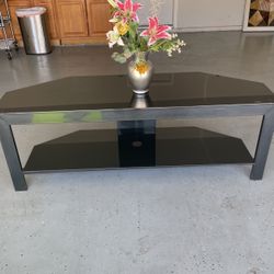 TV Stand Black Glass