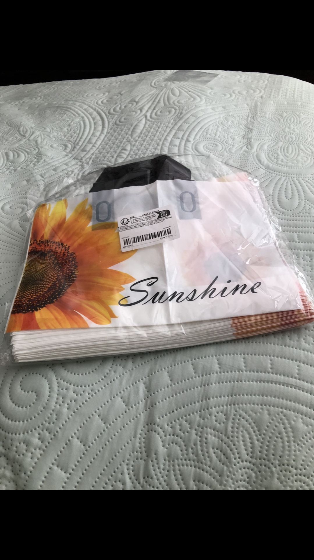 Plastic Sunshine Sunflower Bags 50 Ct Pleated On Bottom