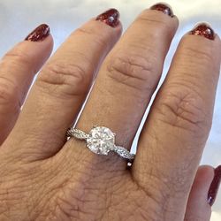 NEW! 1.5CT Round Brilliant, Genuine Moissanite Gemstone Engagement Ring, Please See Details ❤️ 