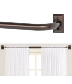 TANGWIN Wrap Around Blackout Curtain Rod,1" Heavy Duty Adjust 48-90",Bronze
Room Darkening Rod Curved French Return Blocks Light,Bedroom,Living Room,K