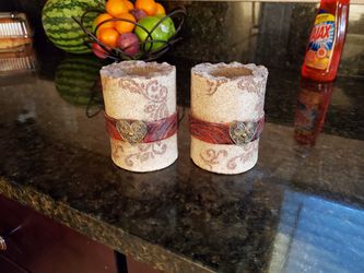 2 tuscan votive candle holders