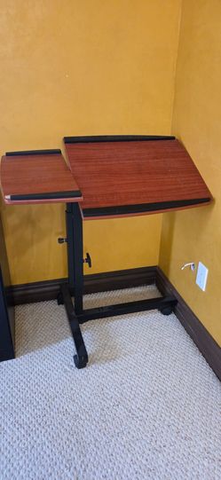 Adjustable Rolling Laptop Desk with Tilt Top