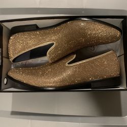 Saint Patrick Gold Shiny Dressed Formal Prom Shoes Size 13 Men’s 