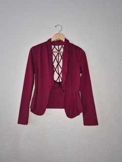 No Brand Womens Burgundy Cardigan Long Sleeve Size: Medium