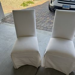 Upholstered White Dinning Chairs (8)