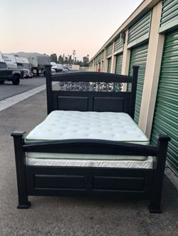 FULL BED FRAME WITH BOX AND MATTRESS