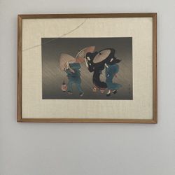 Vintage Print Of Kitagawa Utamaro Wood Block