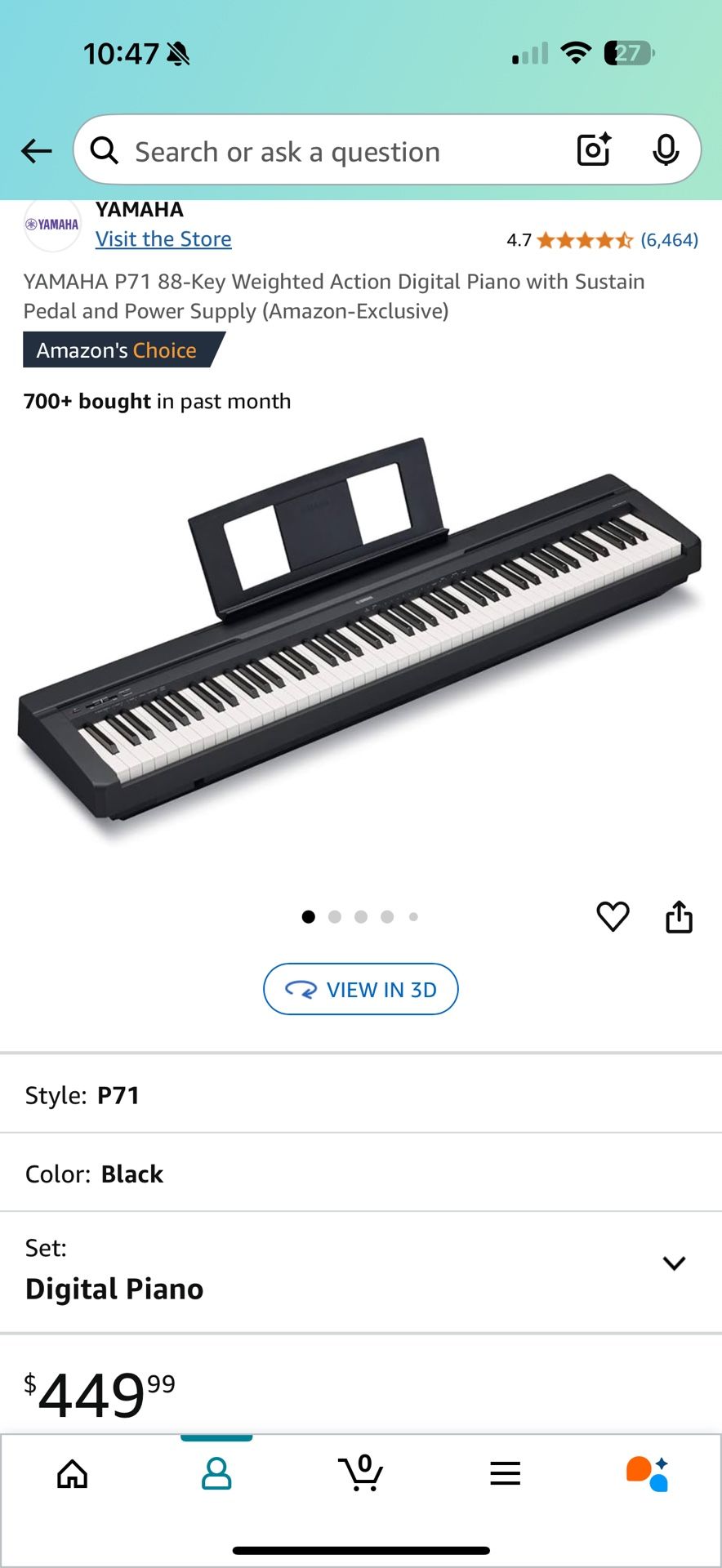 Yamaha 88 Key Digital Piano - New In Box