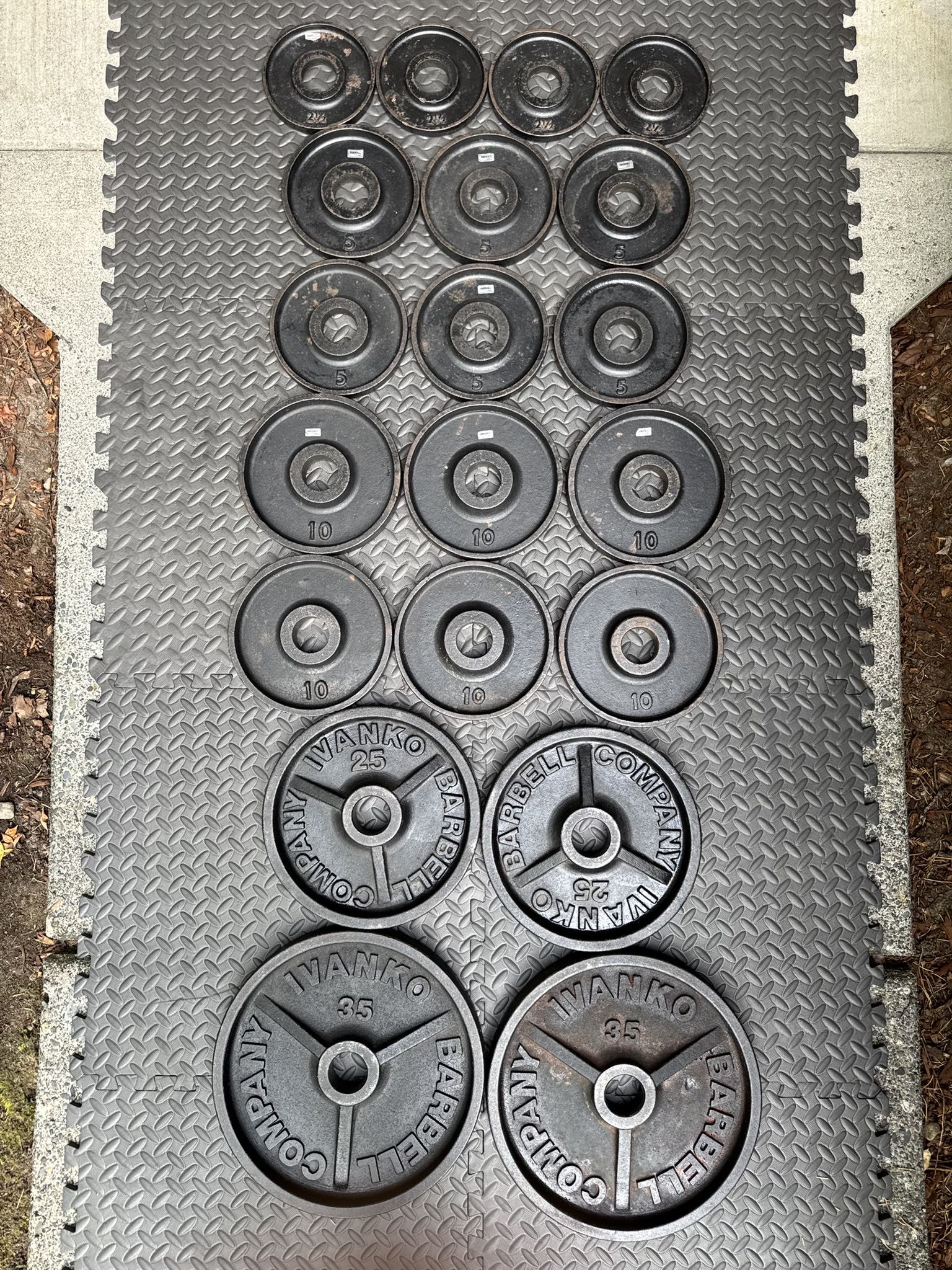 IVANKO Barbell Olympic Weight Plates - Total 220 Pounds