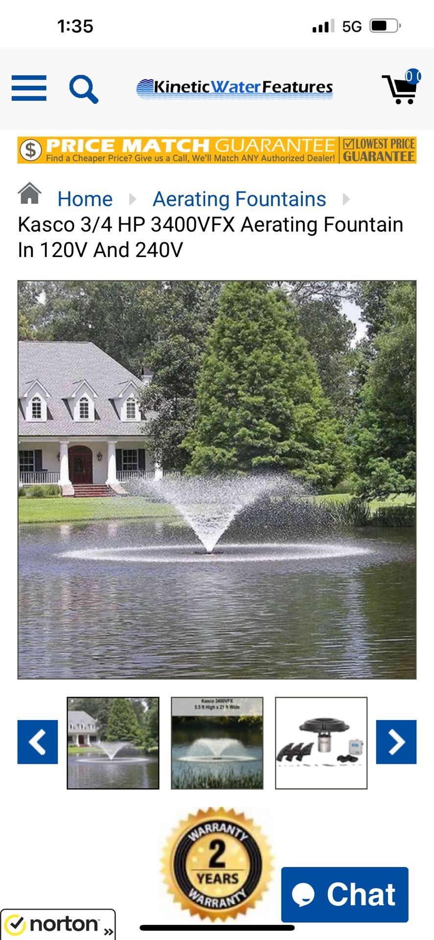 Kasco Fountain Three-Quarter Horsepower
