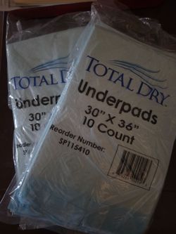 Total dry Adult chux, bed protectors. Liners bew