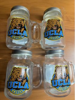 4 UCLA Glass Mason Jars with lid
