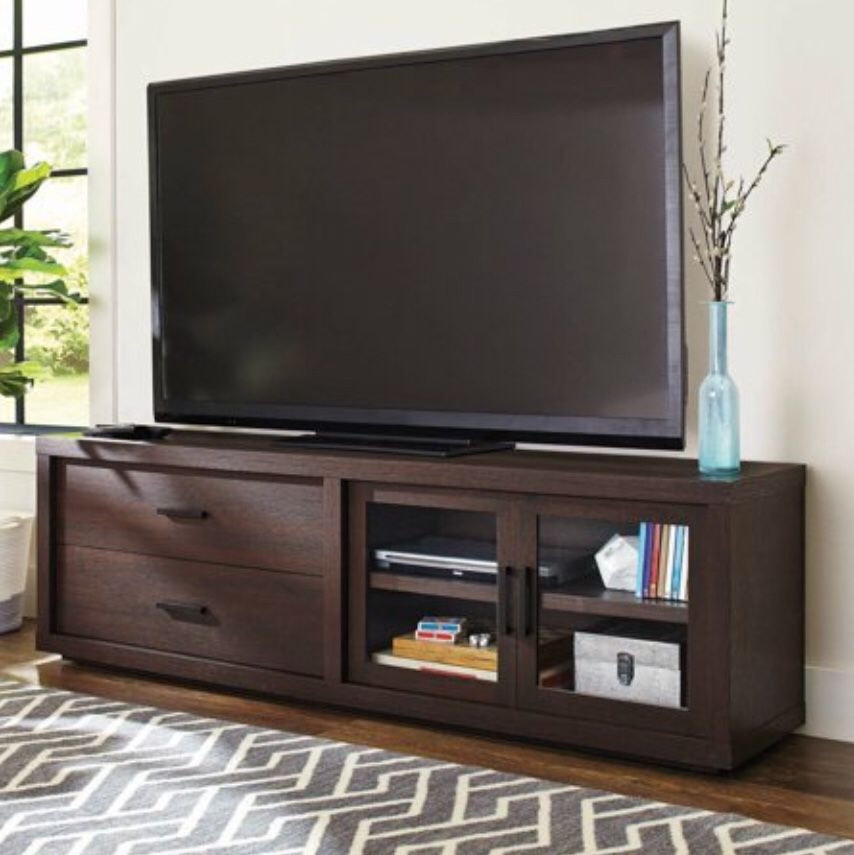 Better Homes & Gardens Steele TV Stand for TV's up to 80", Espresso Finish - Brand New With Assembly