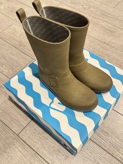 Native Barnett Children’s Kid’s Rain Boots Olive Green Size 3 Junior