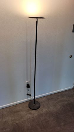 Black Torchiere LED Floor Lamp