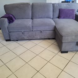 Gray Reversible Sofa Chaise