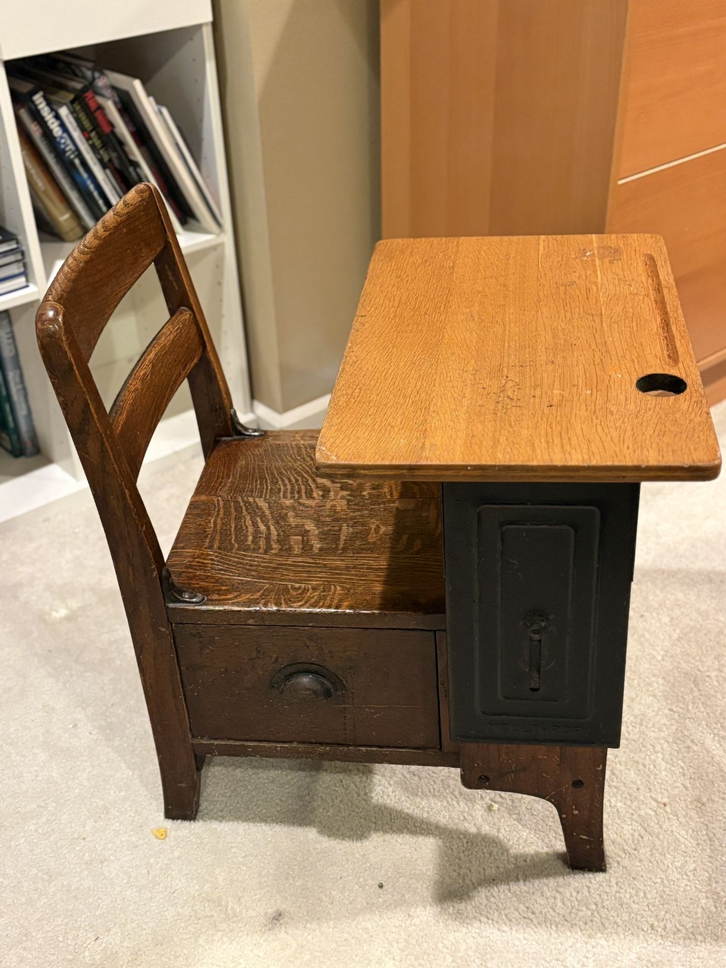 Antique Vintage Wooden Student Desk