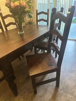 Southwest Solid Wood Dining Table Set  - Table + 6 Chairs