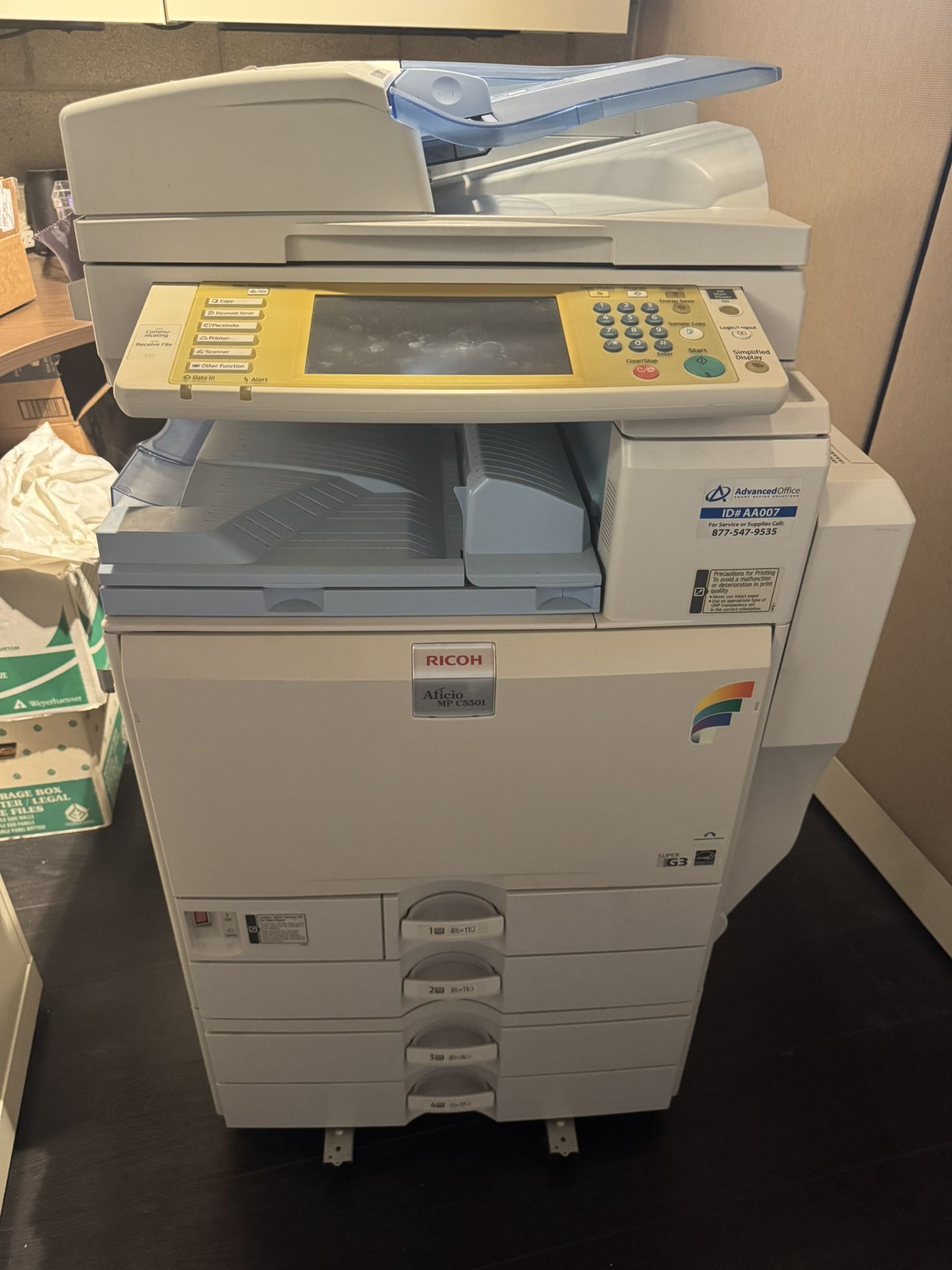 Ricoh Aficio MP C5501 and SR3030 Finisher FREE For Pickup for Sale in ...