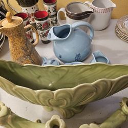 MCM Pottery FINLAND GERMANY AMERICAN Tea Pot Pitcher Candle Stick