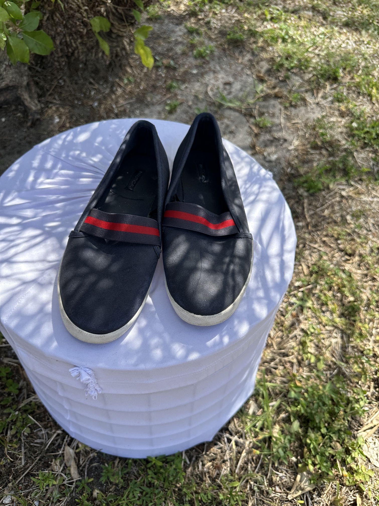 Black and Red Sneakers with Minimalist Design