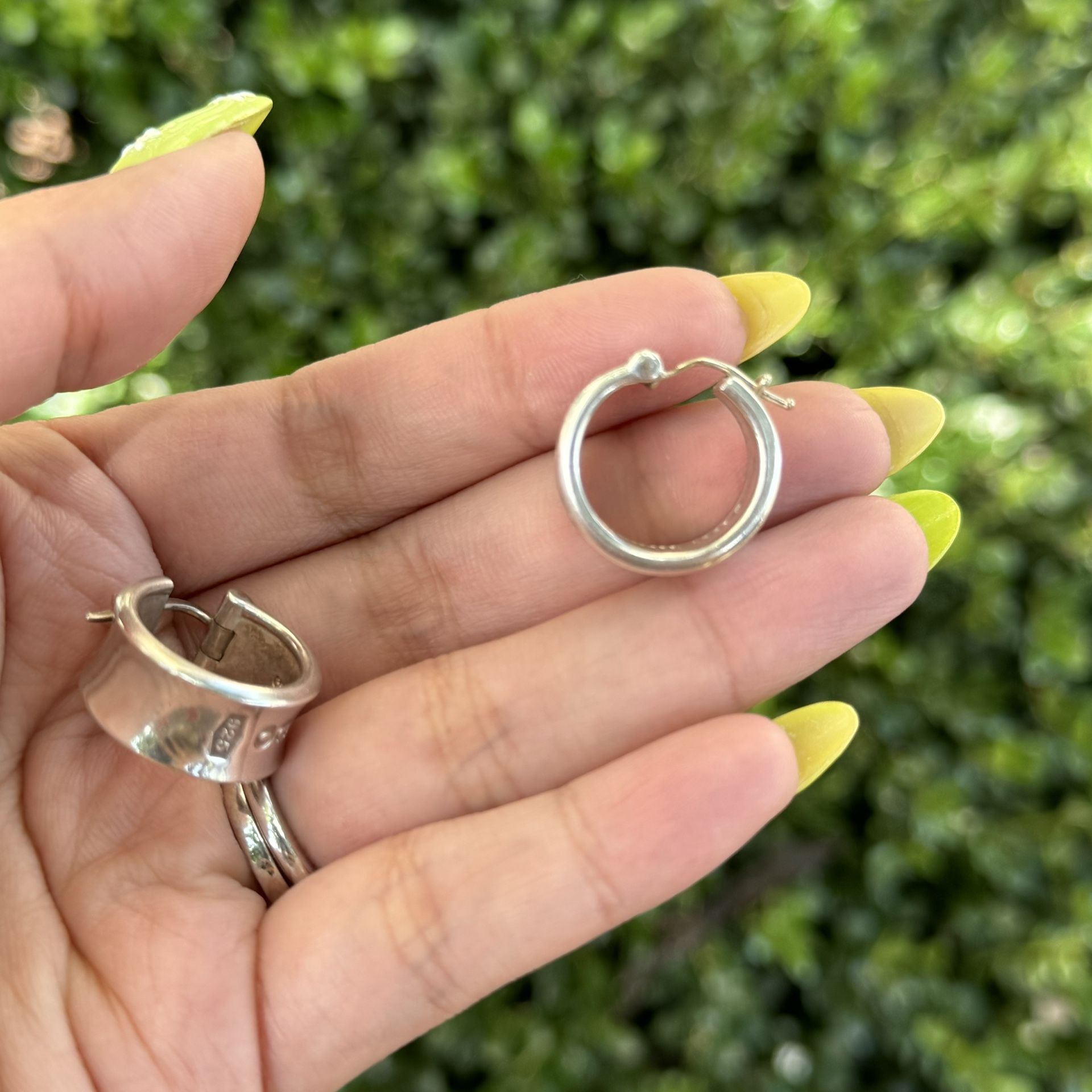 vintage Tiffany & Co. 1837 Wide Hoop Earrings Sterling Silver 925
