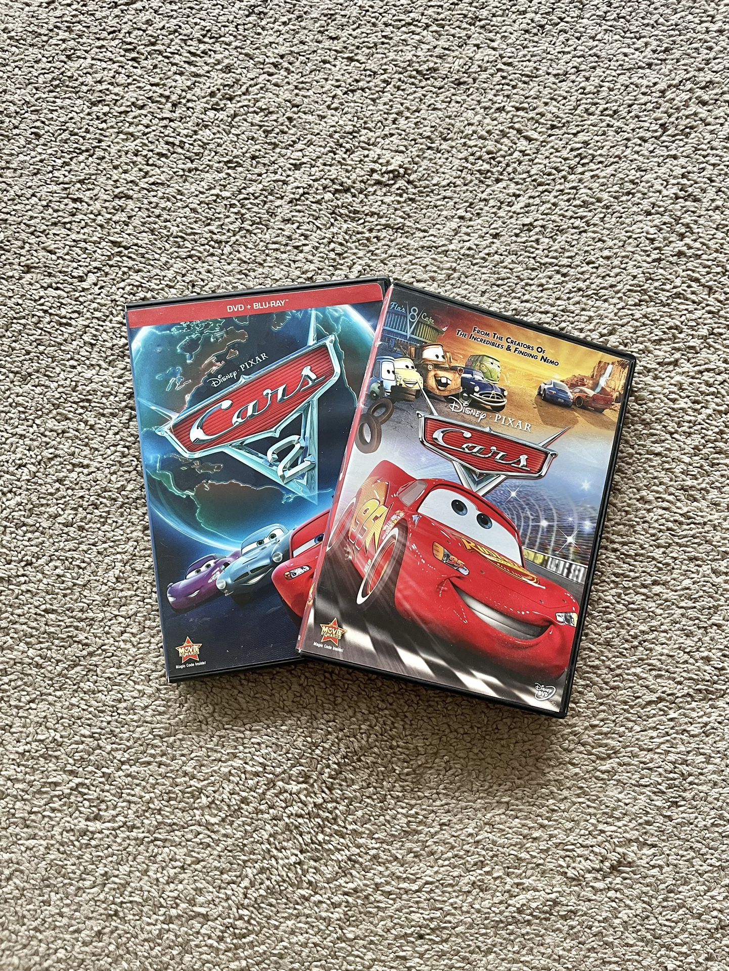 Cars 1 and 2 Disney DVDs