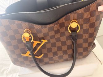 Louis Vuitton Riverside Damier Ebene Tote Brown/Black Gold Hardware Pockets