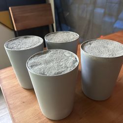 Handcrafted cement cups 