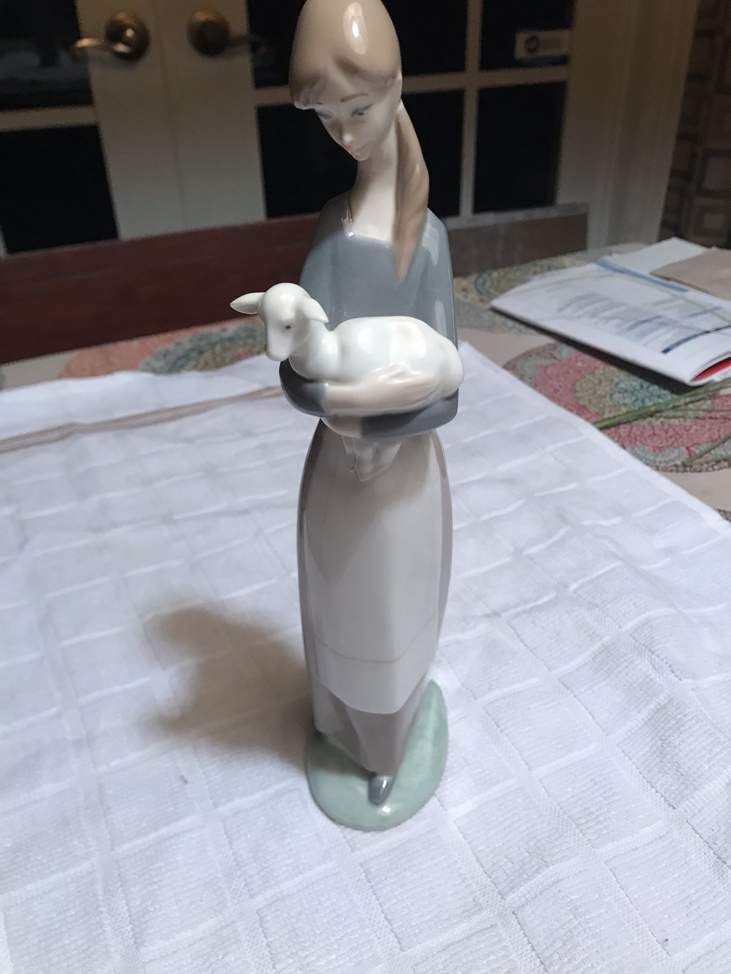 Lladro porcelain figurine of girl with lamb