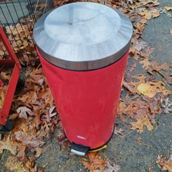 Red Wastebasket 