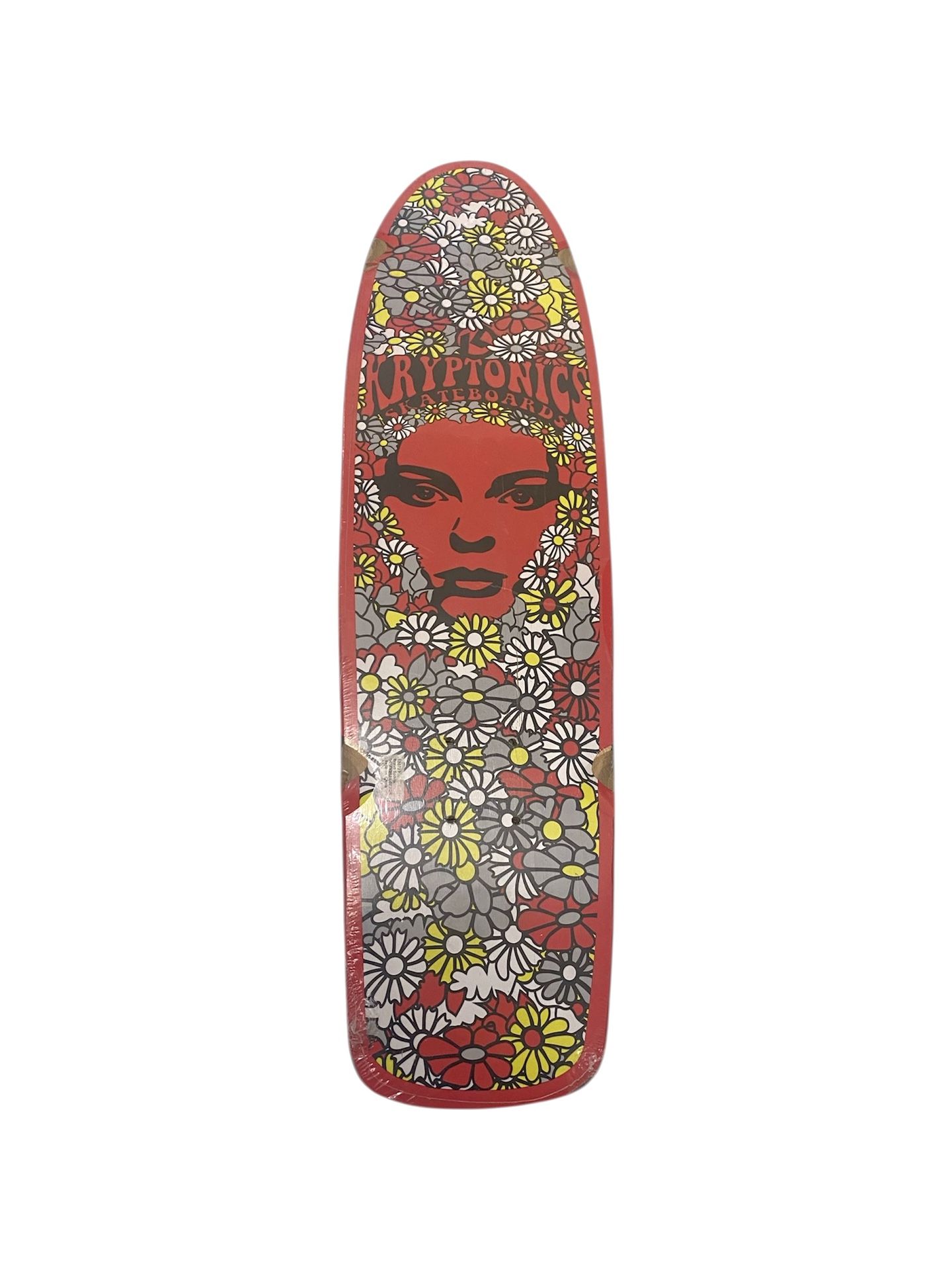 Brand New Kryptonics Cruiser Skateboard Red Face Floral Pattern 30” Flowers