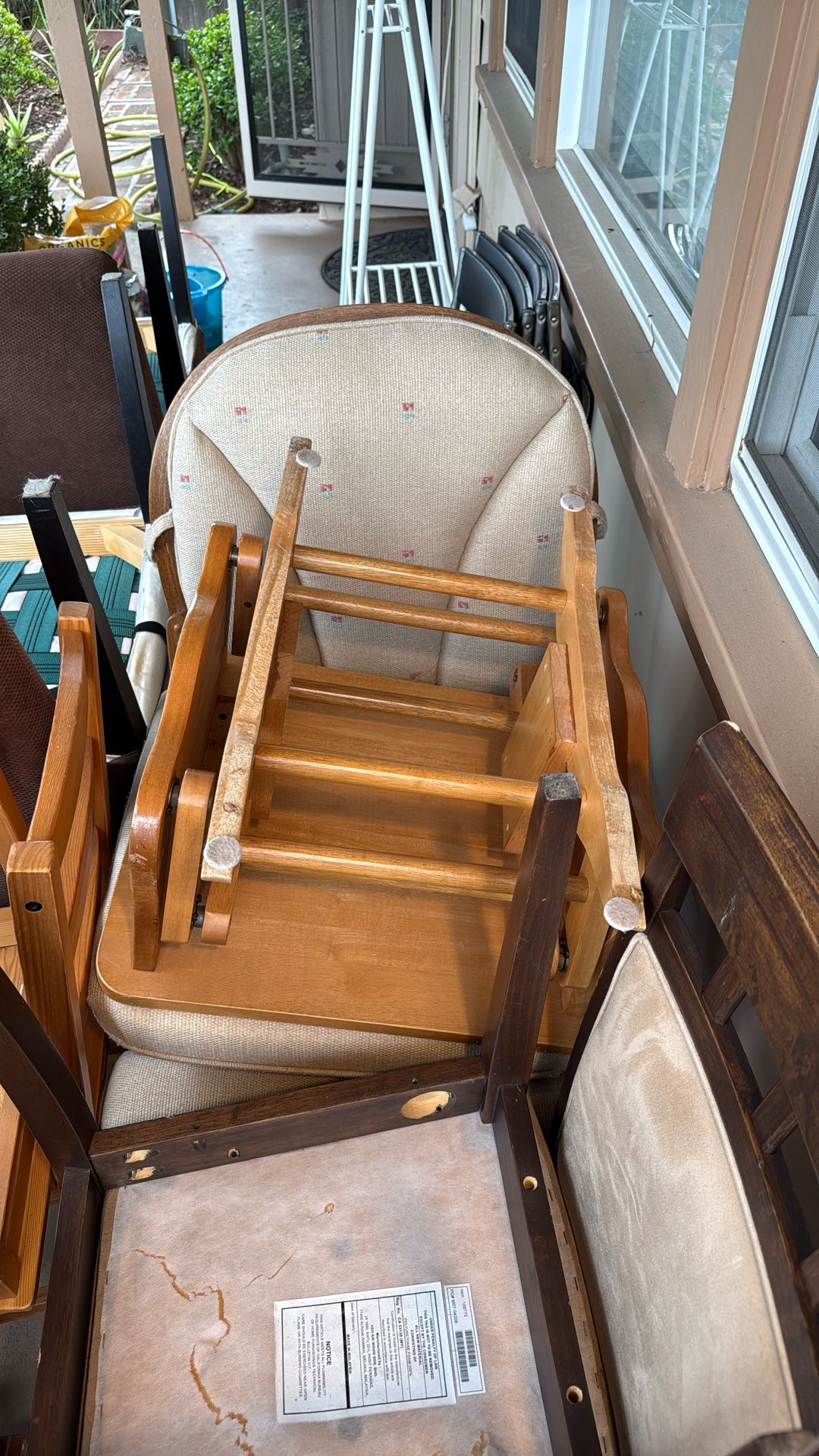 Wooden Rocking Chair + Foot Stool