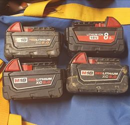 4 Milwaukee Batteries