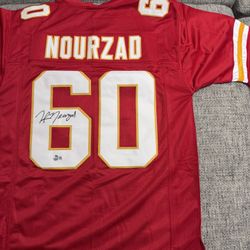 Hunter Nourzad Signed Autograph Custom Jersey - Beckett Coa - Kansas City Chiefs