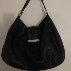 GUCCI GG Canvas Guccissima Shoulder Bag Leather Black Gold