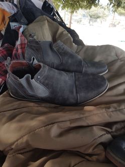 Gray Suede Chelsea Ankle Boots