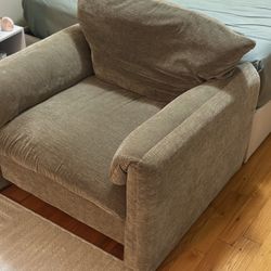 Chenille Oversized Armchair, 38.6" Wide (Green)