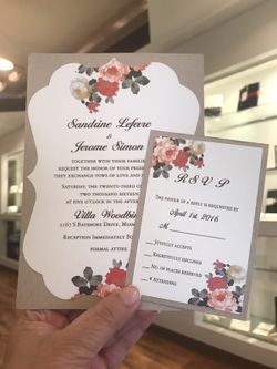 Rustic romantic wedding invitation