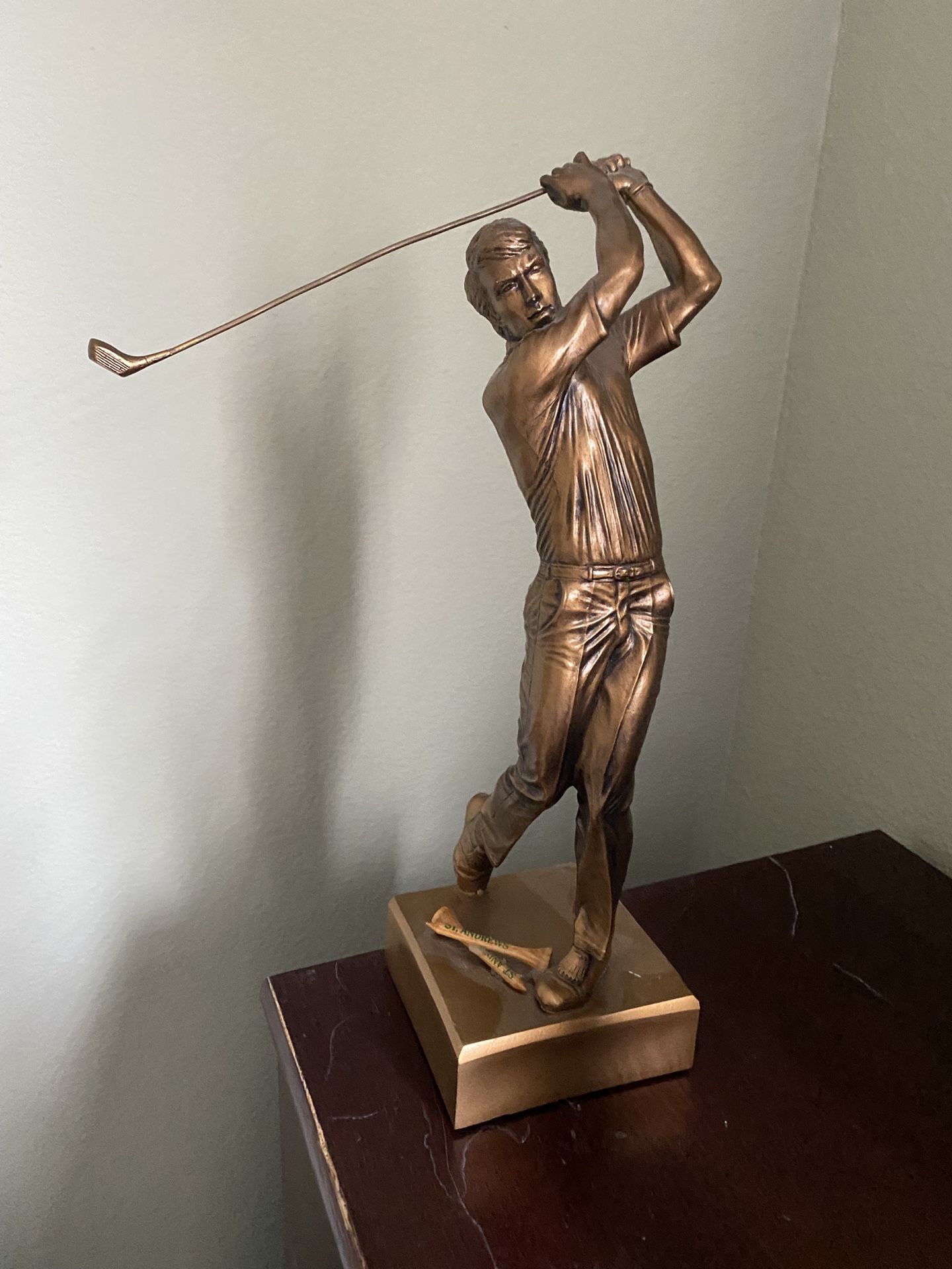 Brass Golfing Statue 17”