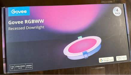 Cash only: Govee 6-Inch Smart RGBWW Recessed Lights × 2 4-Pack